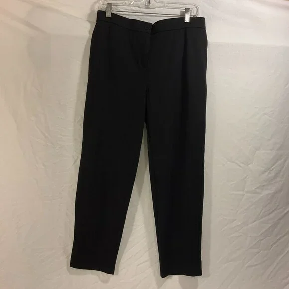 Eileen Fisher Women’s Black Stretch Trouser/Pants, Button and Zip Closure, Sz M - Picture 2 of 7